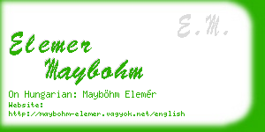 elemer maybohm business card